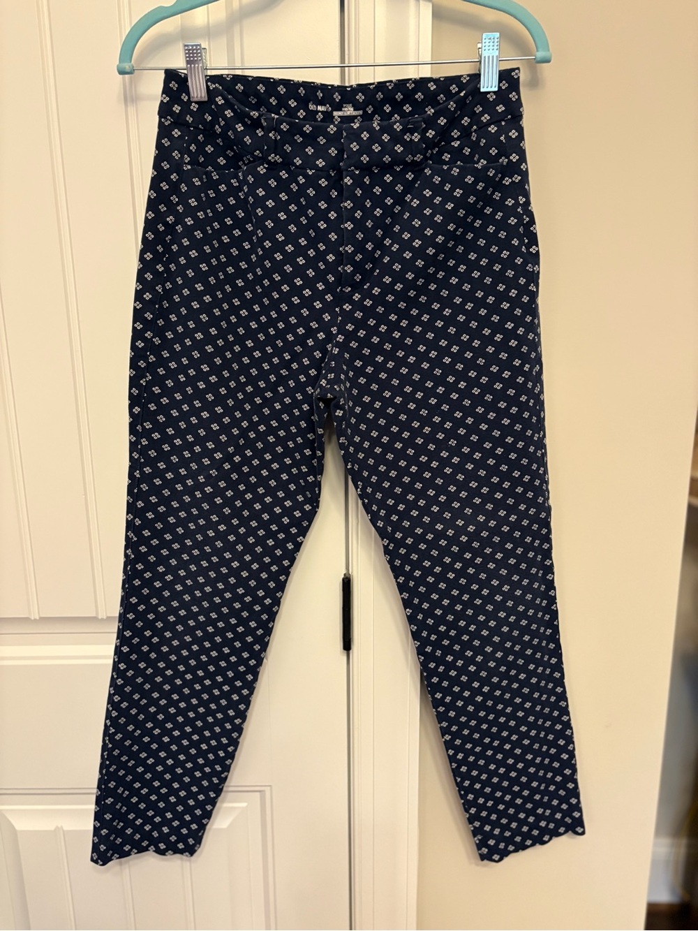 Old Navy Pixie Blue Patterned Slim Pants